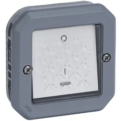 Legrand 069528L Plexo New FRAP 2poliger Schalter Kontroll 16 AX, Steckklemmen, IP55, IK08, Grau