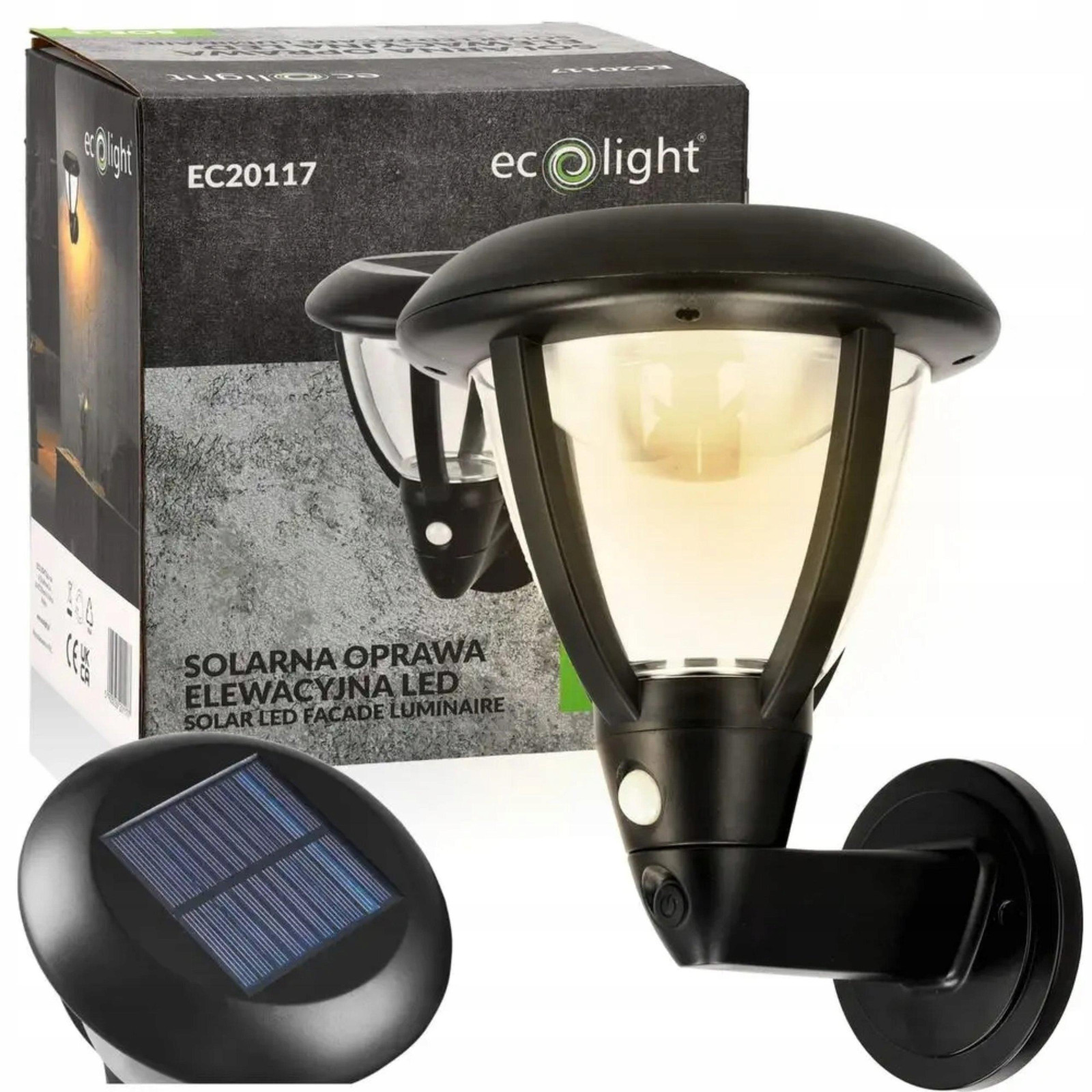 Eco Light LED tuinlamp met zonnepaneel, schemersensor en bewegingssensor, 4000K