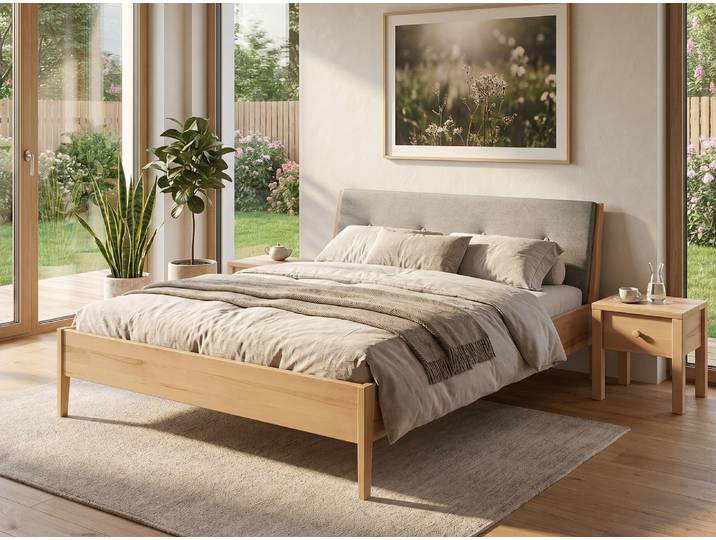 Bett Kernbuche „Oliver“ 90 x 190 cm Massivholz Buche