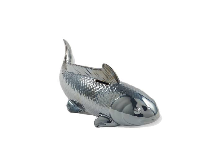 Grosse Design Spardose „Fisch Moneybox“ Keramik Metallic Pols Potten