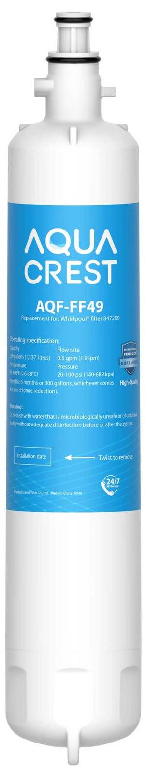 Dripio Waterfilter voor koelkast, compatibel met modelnummer 847200