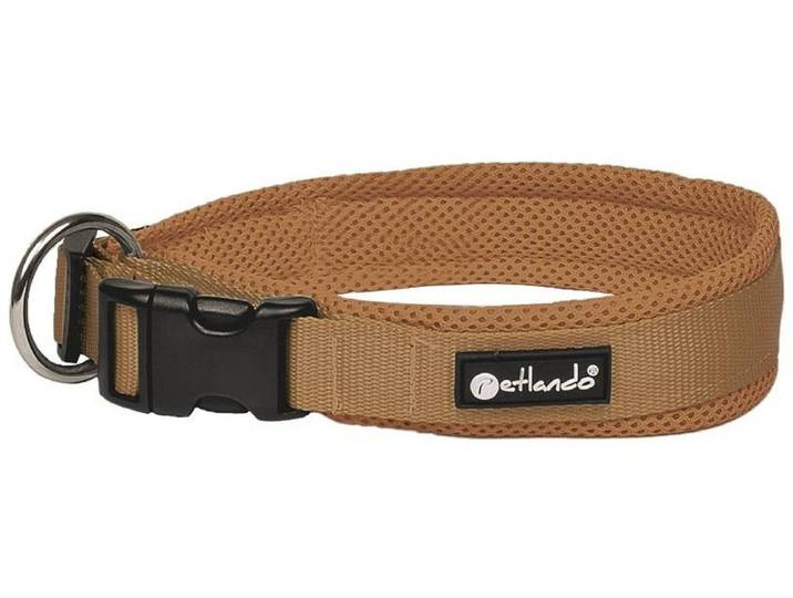 Hunde-Halsband petlando Mesh , braun (hellbraun), B:4cm, Mesh, Tier-Halsbänder, Hunde-Halsband