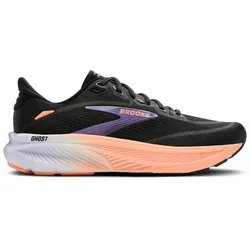 Brooks Damenlaufschuhe Ghost 18 Black/Mulled Grape/Peach, neutraler Straßenlaufschuh mit ausgewogener Dämpfung - schwarz / 41