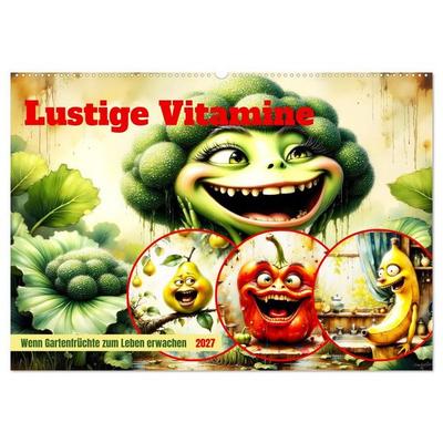 Lustige Vitamine (Wandkalender 2027 DIN A2 quer), CALVENDO Monatskalender