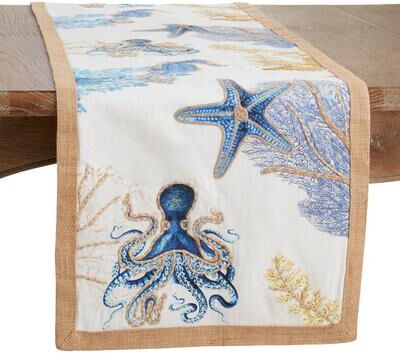 Saro Lifestyle "Sea Life Design Table Runner - 16""x72"""