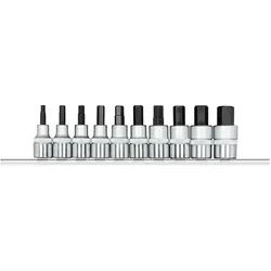 Gedore Red, Steckschlüssel + Stecknuss, red R62558110 Schraubendrehereinsätze 1/2 +Leiste 10-teilig