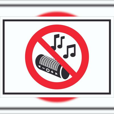 HB-Druck Schild Musik verboten Symbol A4 (210x297mm)