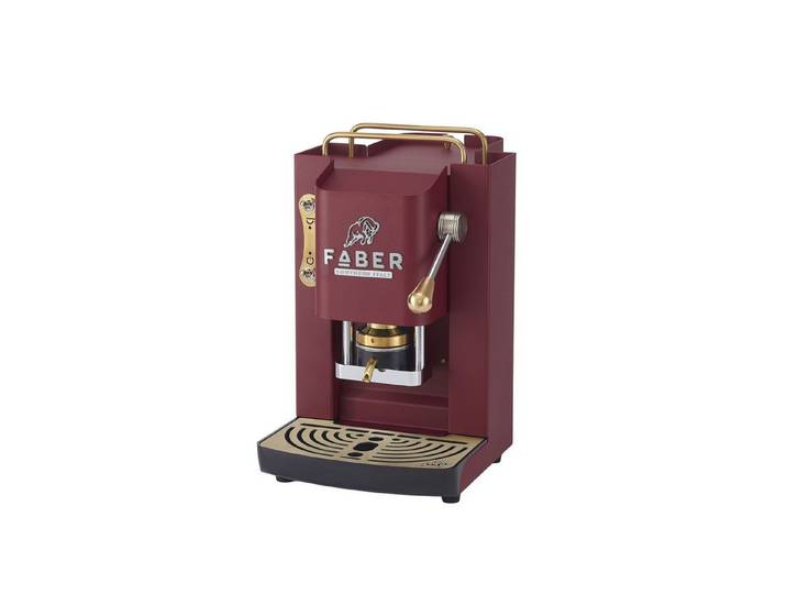 Faber Coffee Machines Kaffeepadmaschine Faber Pro Deluxe 3.0 Messing, ESE Pads, Messing-Details mit hochwertigem 3D-Logo