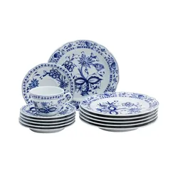 Kahla Kaffeeservice  18-teilig  Rosella ¦ blau ¦ Porzellan