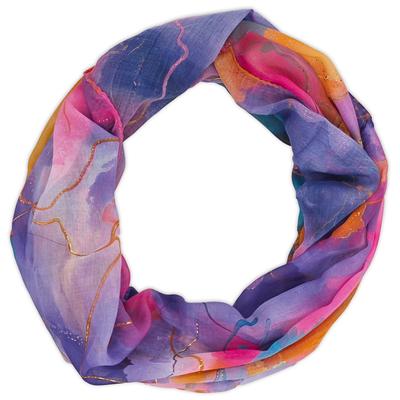 Loop STYLEBREAKER "Loop Aquarell Glow Metallic Akzente", Damen, lila (violett, pink, blau), Obermaterial: 100% Viskose CV., Modisch, Modetücher Loop