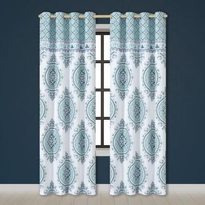 Afton 84 Inch Grommet Panel Pair by Royal Court in Blue (Size ONE SIZE)