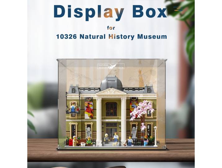 Boîte de présentation en acrylique pour Lego 10326, boîte de présentation transparente anti-poussière du Musée d'histoire naturelle, boîte de rangement pour modèles (ensemble Lego non inclus)