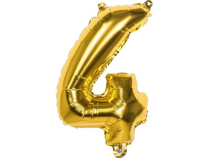 Boland - Folieballon '4' - Goud - 36 cm