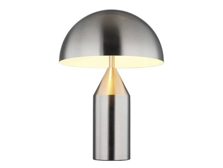 Globo Tischleuchte, Weiss, Nickelfarben, Metall, 39 cm, CE, Wippschalter, Lampen & Leuchten, Innenbeleuchtung, Tischlampen, Tischlampen