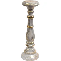 Large Candle Stand - White Gold