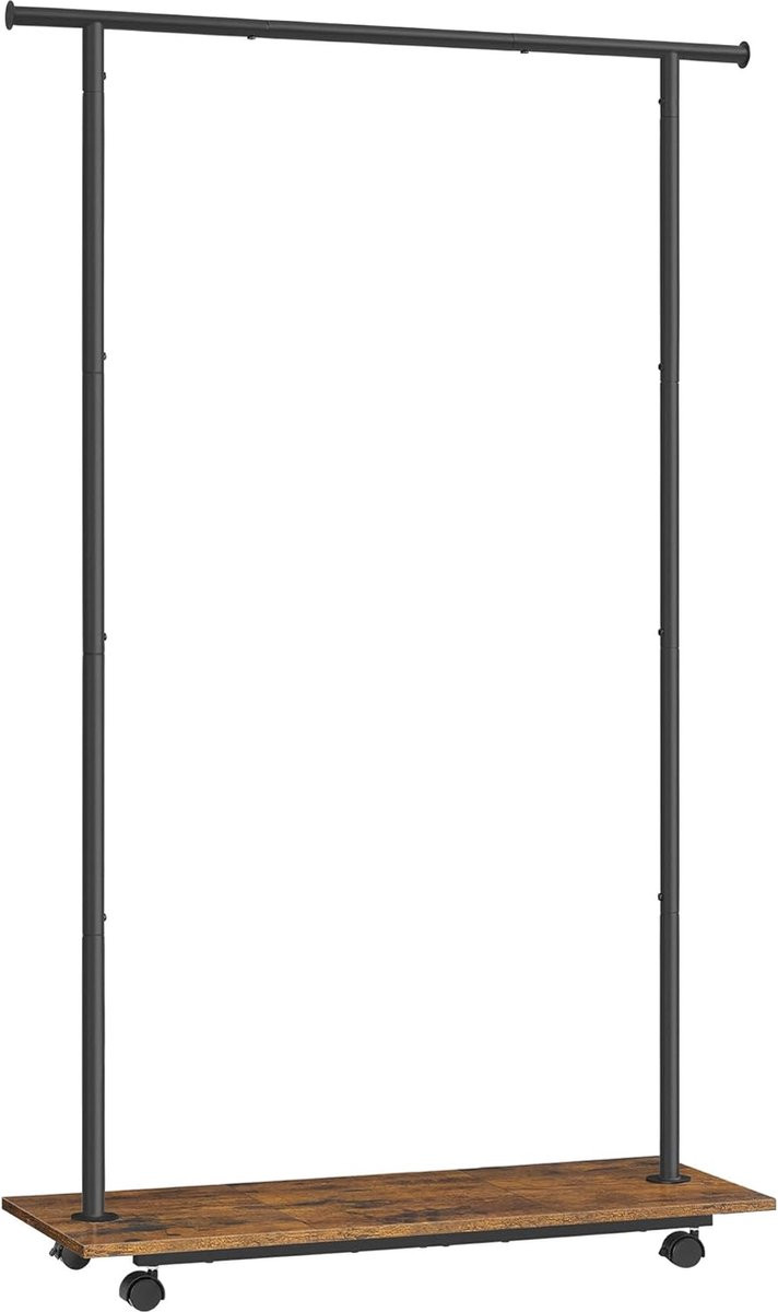 FurnStar Kledingrek op Wieltjes van Metaal in Zwart - B/D/H: 35 x 98,5 x 160,3 cm