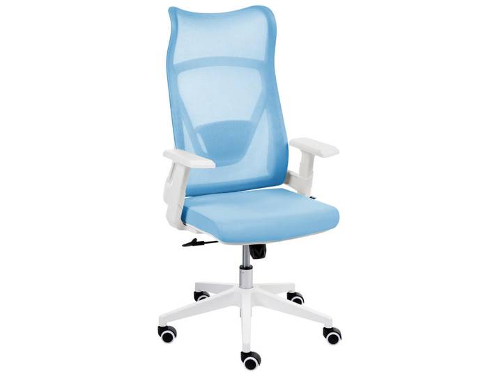 Beliani Bürostuhl Hellblau Bard, 50x113x66 cm, Büromöbel, Bürostühle, Drehstühle
