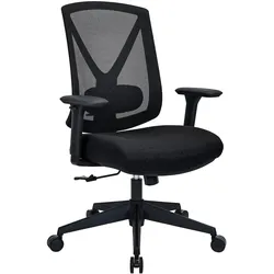 Bürostuhl / Drehstuhl Mirou Rücken Netz / Sitz Stoff schwarz hjh OFFICE