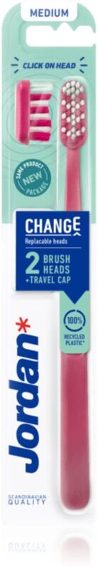 Jordan Change Medium 2-head brosse à dents + tête de rechange 1 pcs