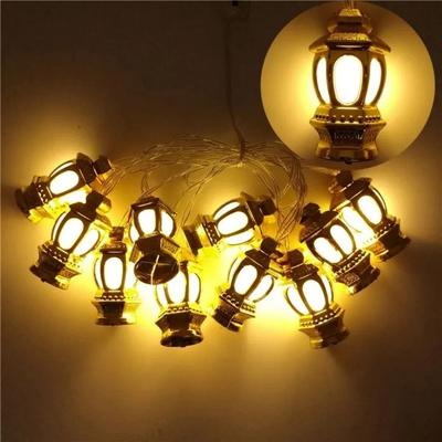 Uplift Picks Golden Ramadan String Lights 1.5M 3M Battery Powered Palace Lantern Garland warm White 1.5 M 10 Led 1 Pc