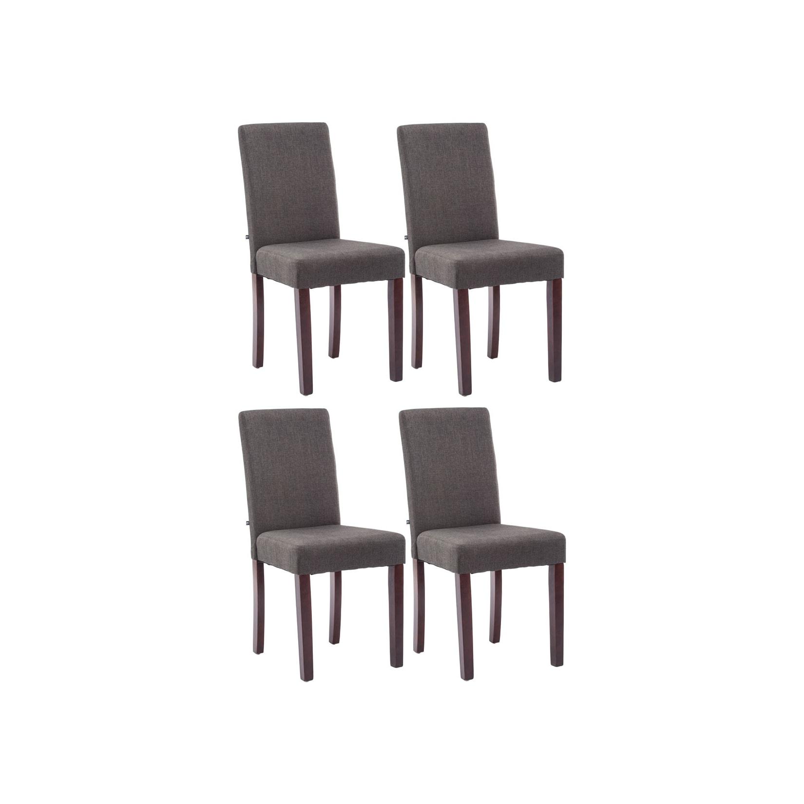 CLP 4er Set Esszimmerstuhl Ina Stoff cappuccino Farbe: dunkelgrau, Gestell Farbe: cappuccino
