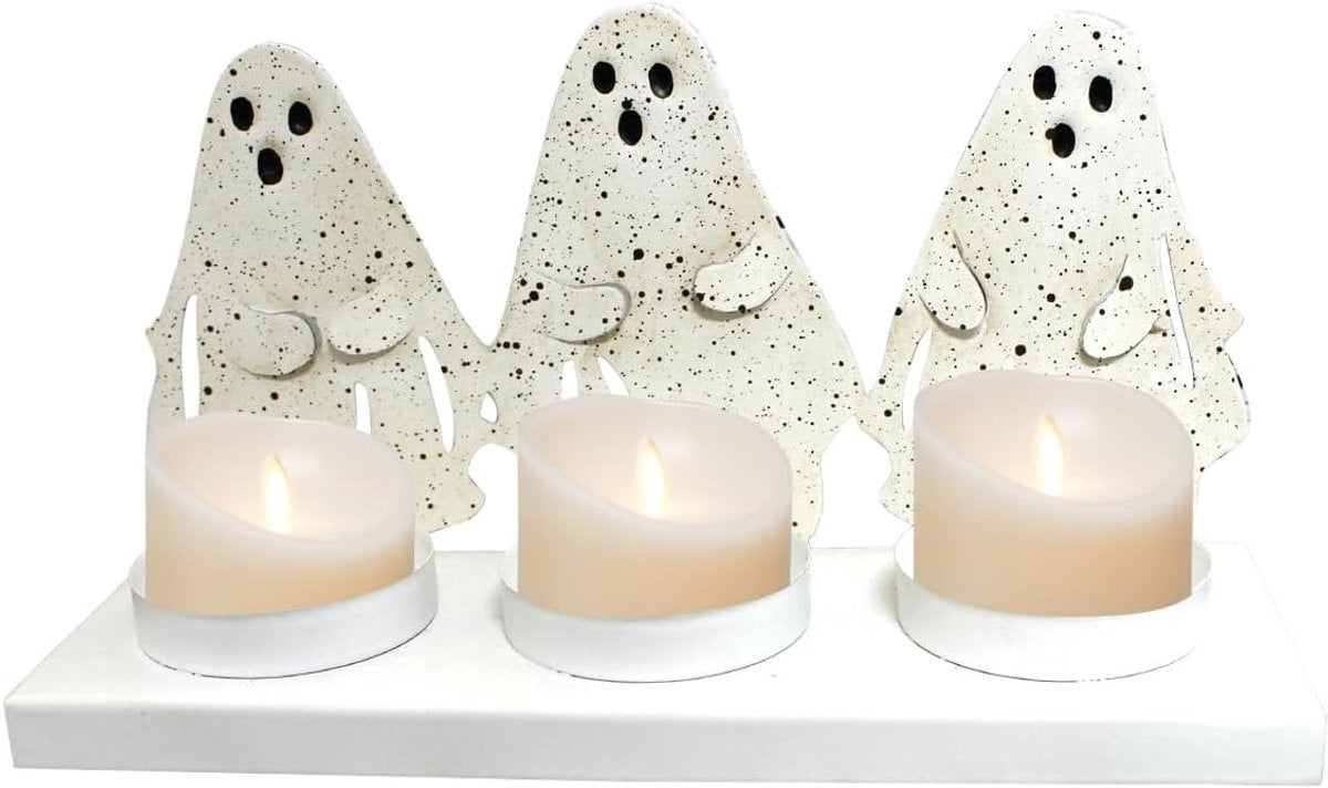 Wit Spook Kandelaar voor Tealights - Halloween Decoratie - 185 cm