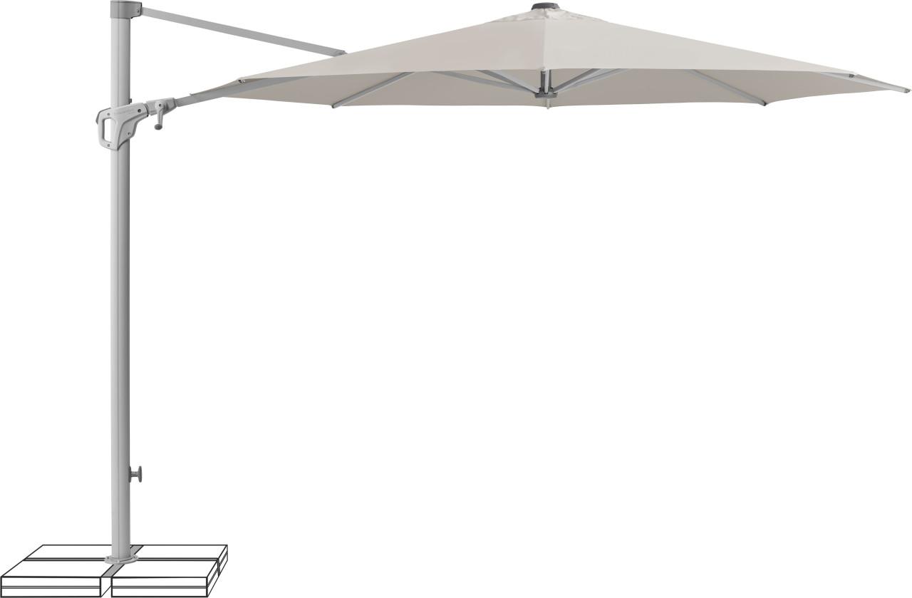 Suncomfort by Glatz Familyflex, Terrassenschirm, Rechteck, Grau, Hellgrau, Polyester, Aluminium, Aluminium