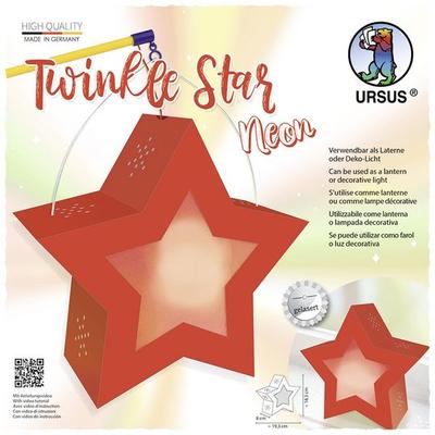 URSUS Laternenzeit Twinkle Star Neon, leuchtrot