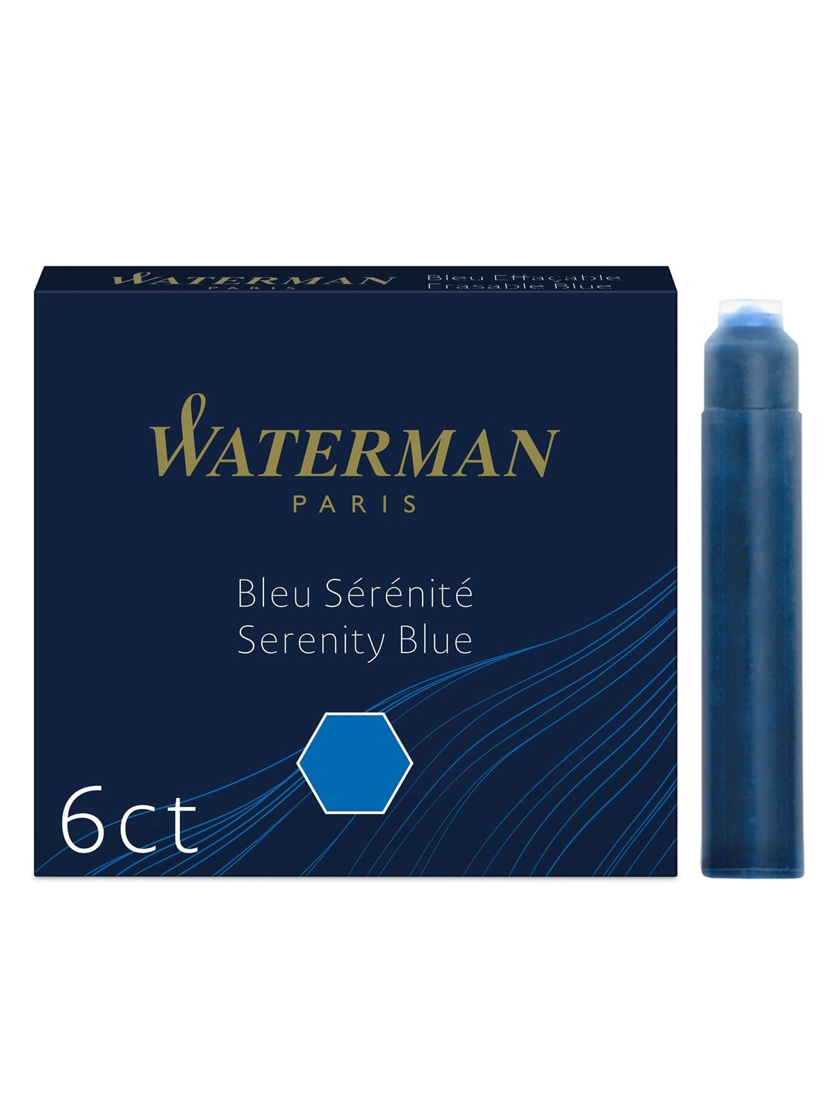 Waterman Füller-Tintenpatronen | International Standardgröße | Serenity Blue | 6 Stück