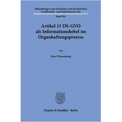 Winnenburg:Artikel 15 DS-GVO als Inform, Fachbücher von Max Winnenburg