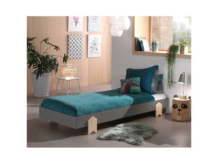 Einzelbett Modulo Pfeil 90 x 200cm Grau/Grau