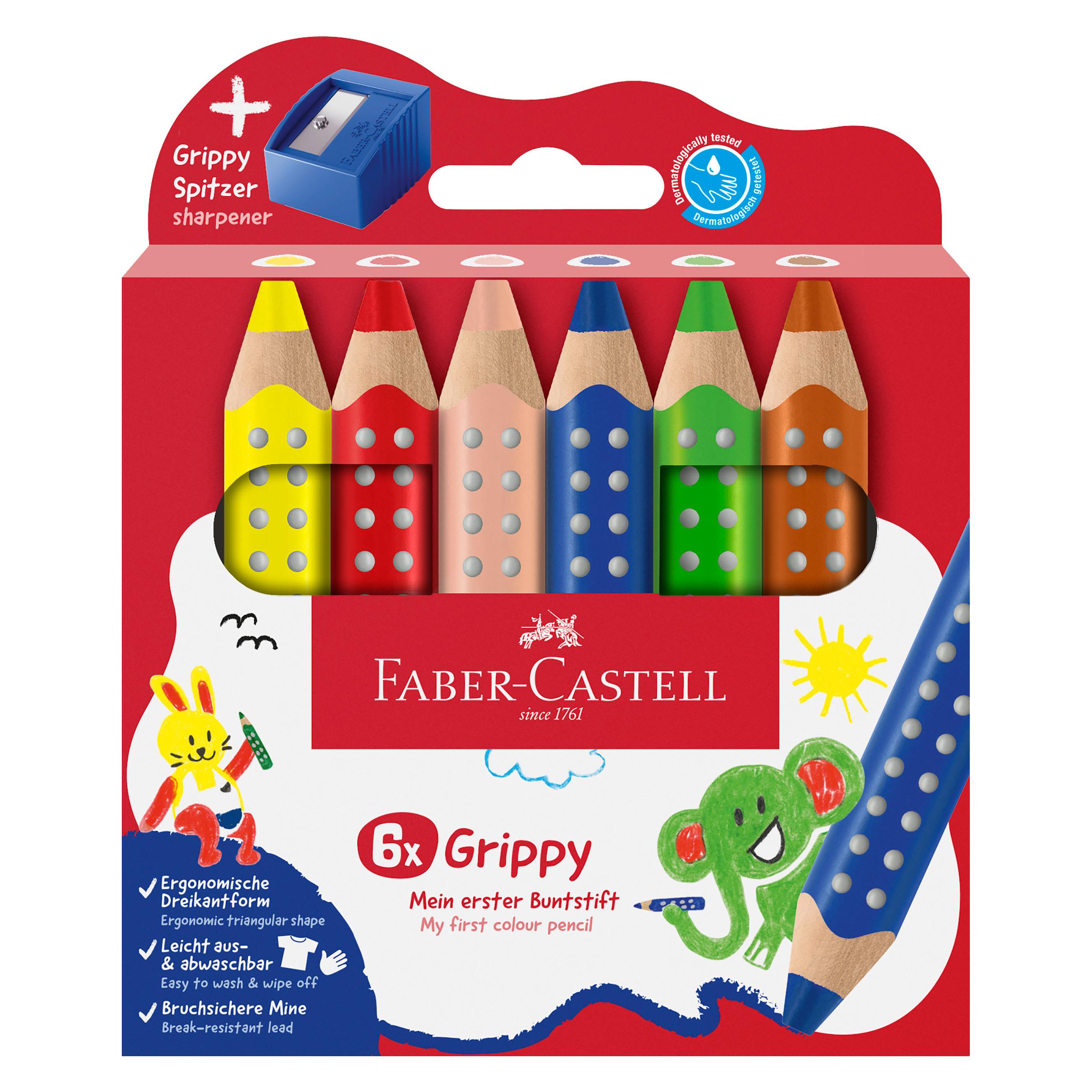 Faber-Castell Buntstift Grippy+Spitzer 6SZ (6x) (110635)