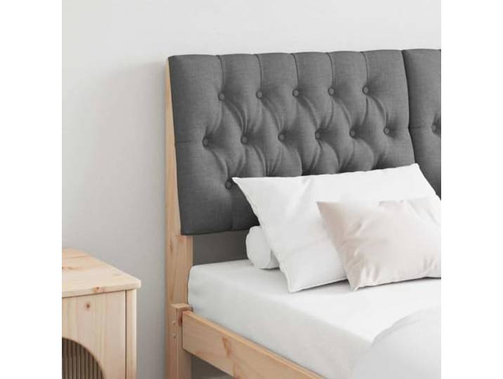 RJPLMFV Bett-Kopfteil, gepolstert, Dunkelgrau, 135 cm, massives Kiefernholz Ergonomische Schaumstoffpolsterung, pflegeleichter Stoff, für Doppelzimmer