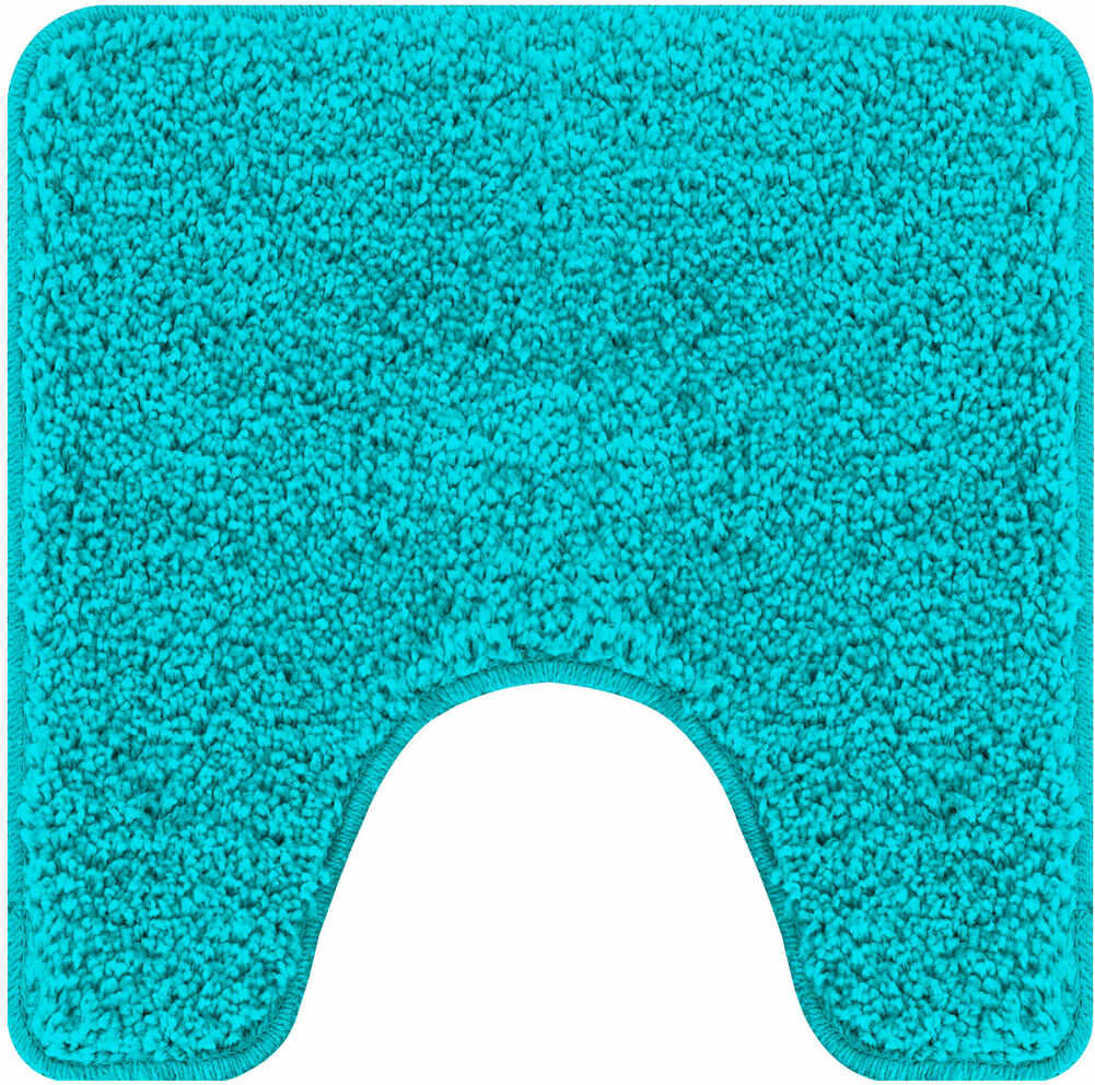 vidaXL Tapis de bain antidérapant avec découpe pour toilette Turquoise
