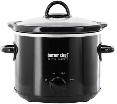 Better Chef 3 Quart Slow Cooker with Removable Stoneware Crock in Black