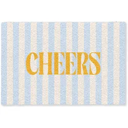 FUSSMATTE Orange – Blau – Streifen – Cheers 180x120 cm