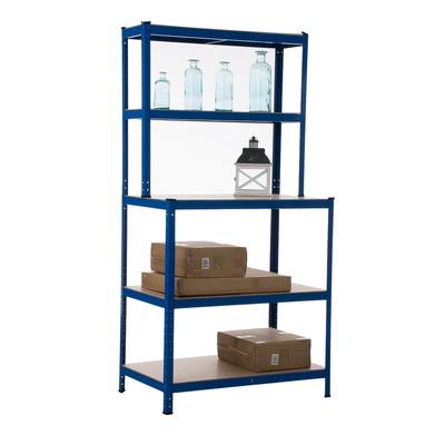 Décoshop26 - Verzinktes Werkbankregal für den Schwerlastbereich 5-stufig Metall blau ETA10035