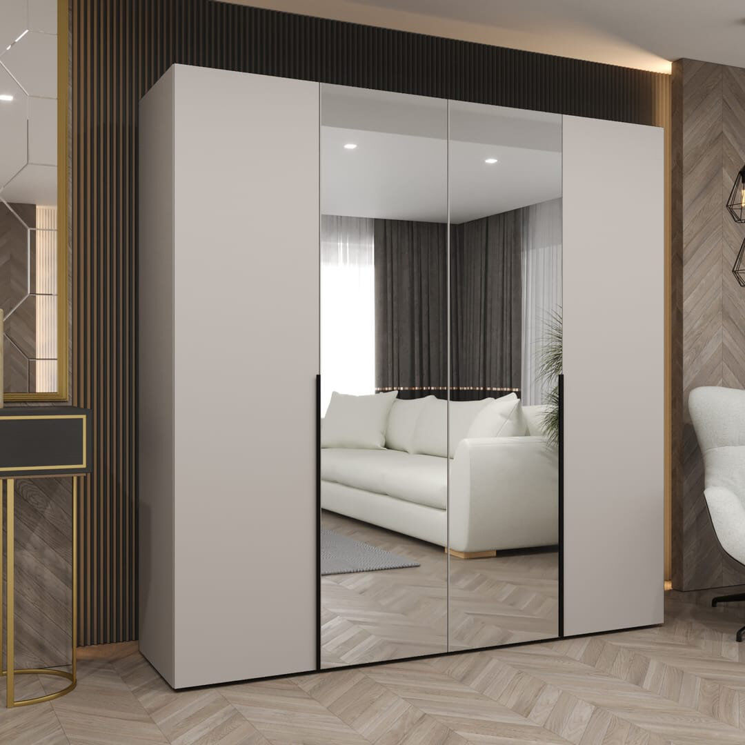 Latitude Run Bogins 4 Door Wardrobe Cashmere 200cm W X 52cm D