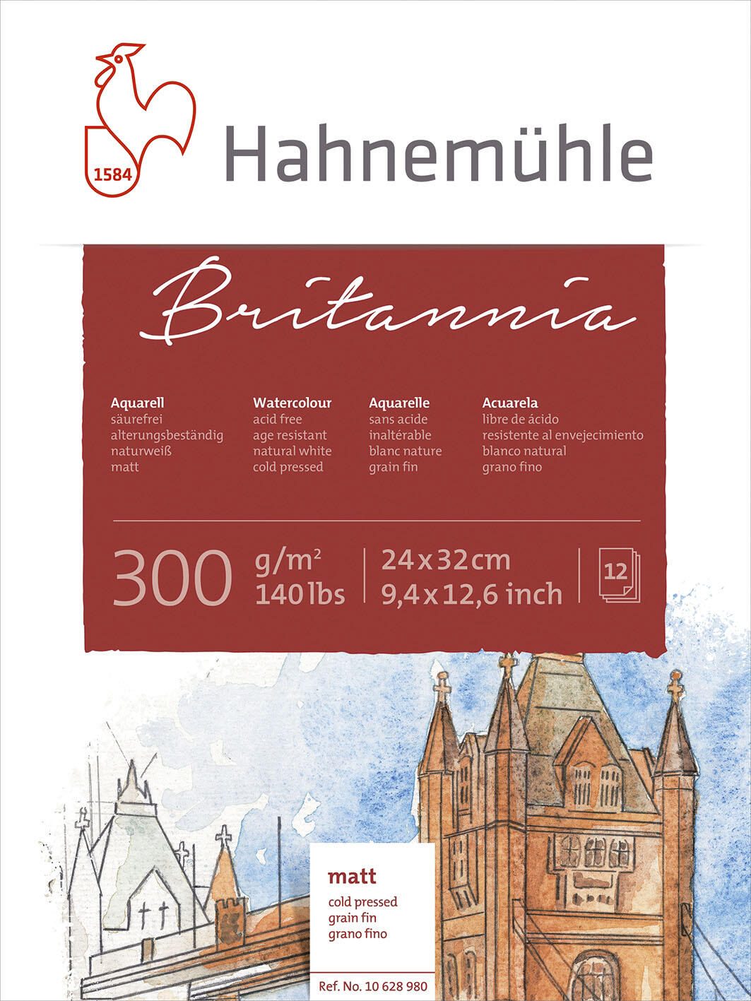 HAHNEMÜHLE Aquarellblock 12 Blatt 10628980