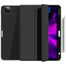 eSTUFF MIAMI Pencil Case (Apple iPad Pro 11 2020), Tablet Hülle, Schwarz, Transparent