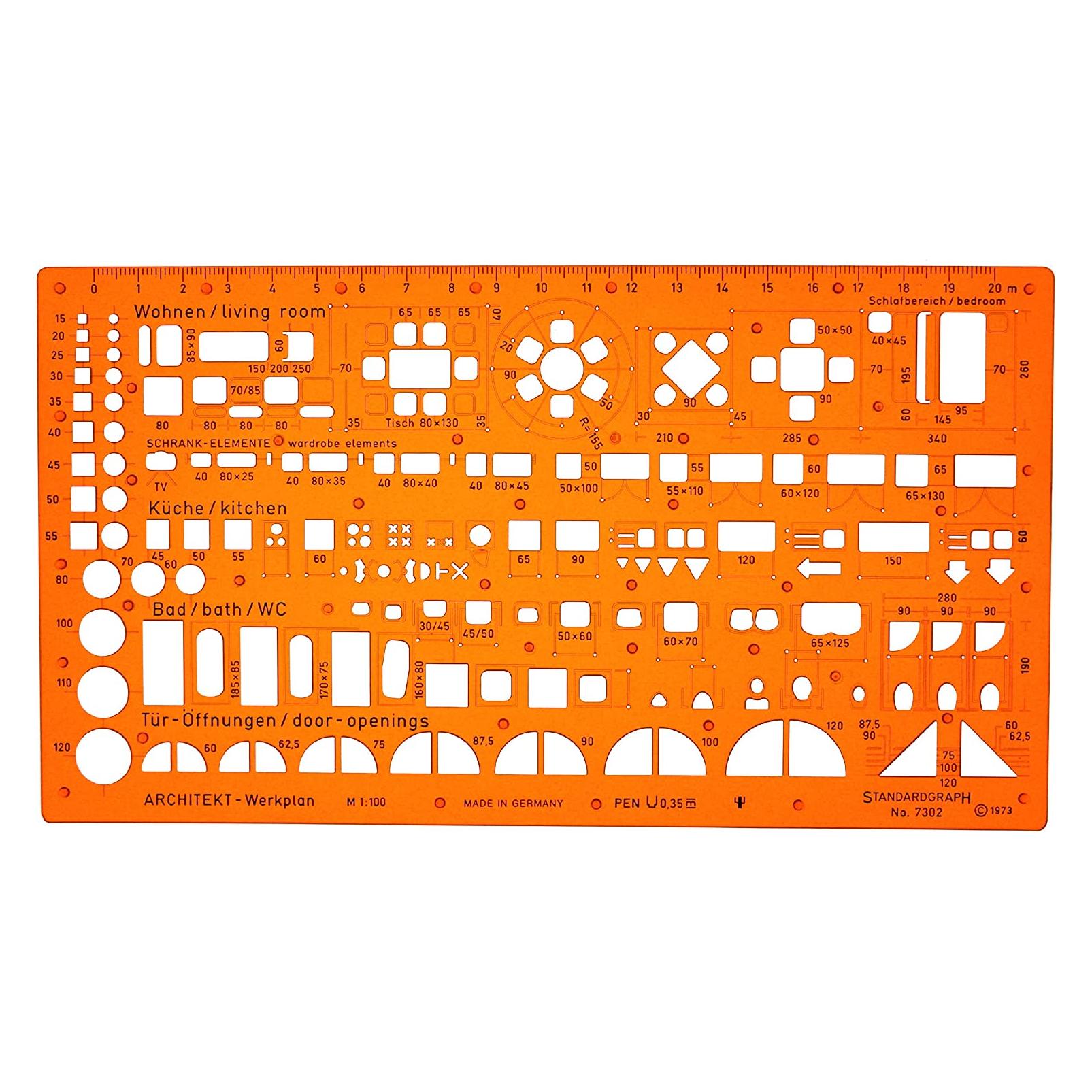 DUX Architekt-werkplan Schablone (22.50 cm, Kunststoff) (7302)