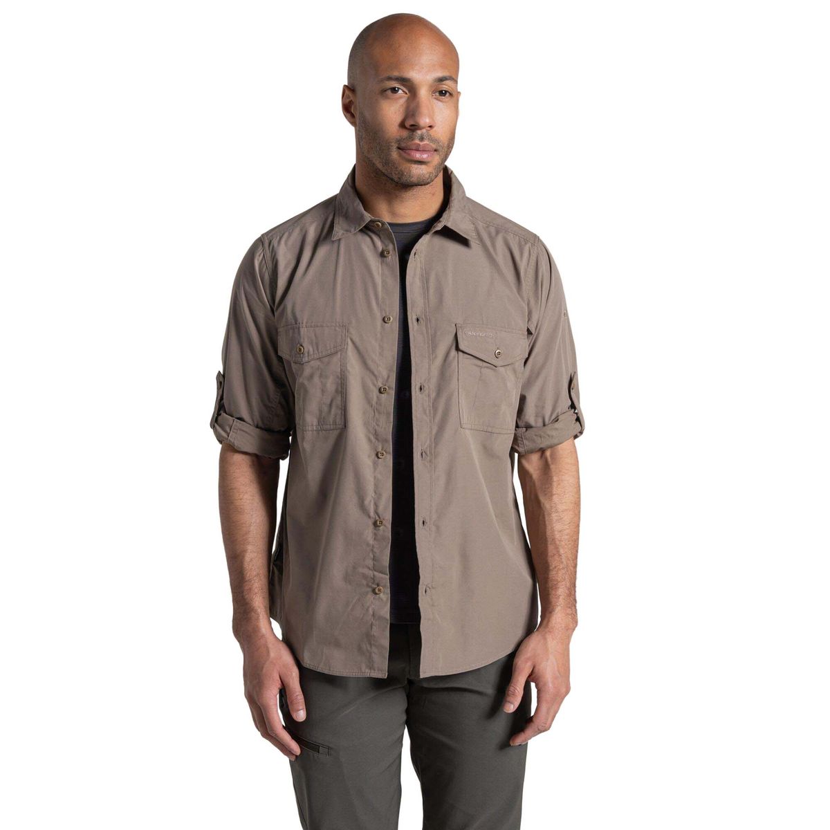 Craghoppers Kiwi II Long Sleeved Shirt pebble (62A) XXL CMS800 62A 90