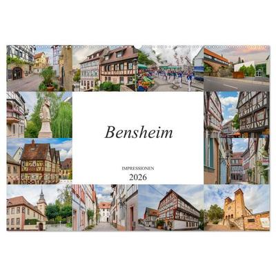Bensheim Impressionen (Wandkalender 2026 DIN A2 quer), CALVENDO Monatskalender