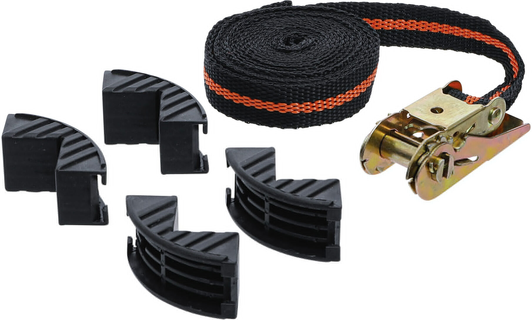 BGS Do it yourself Knarren-Spannband mit 4 Schutzbacken 5 m x 25 mm (3554)