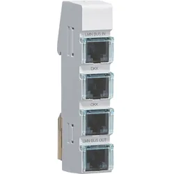 Hager ZZ12LMN04P LMN-Modul mit 4x RJ12-Buchsen, passiv ohne Spannungsversorgung, Breite 1 PLE