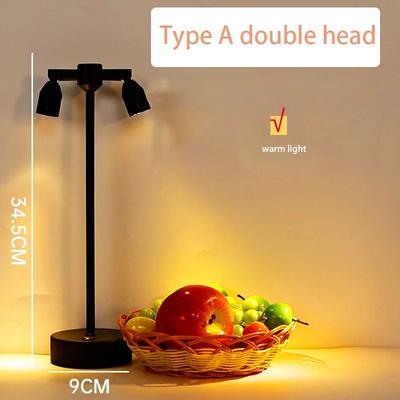 Inspired Living LumiGlow Rechargeable Table Lamp Cordless LED Touch Lamp For Restaurants, Bars & Home Decor type A Double Head