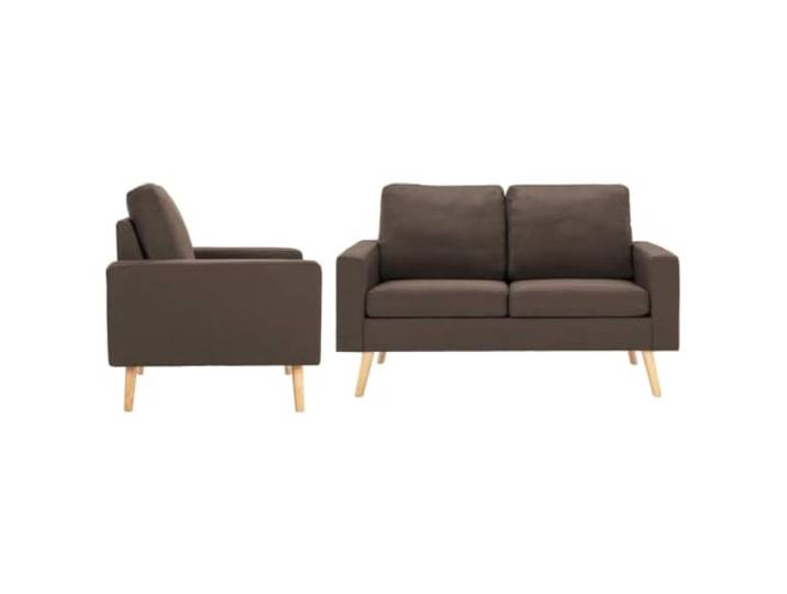HEFZGDB 2-TLG. Sofagarnitur Stoff Braun mit dick gepolsterten Kissen und Holzrahmen für optimalen Komfort und Stabilität, weiche Bezüge und ergonomische Form, Belastbarkeit bis 110