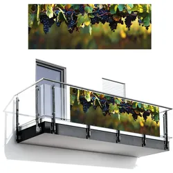 BALKON-SICHTSCHUTZ Trauben - Wein - Natur - Grün Balkon Deko 300x110 cm