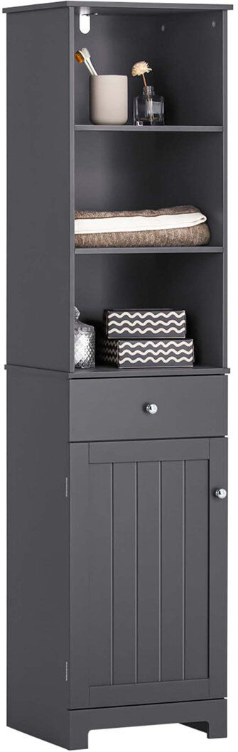 ClassicLiving Aaleeyah Freestanding Linen Cabinet Grey 161cm H X 40cm W X 35cm D