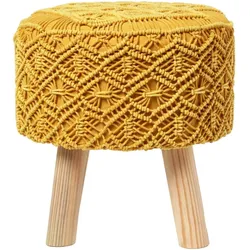 MAKRAMEE-HOCKER Willow gelb, 41/41/43 cm
